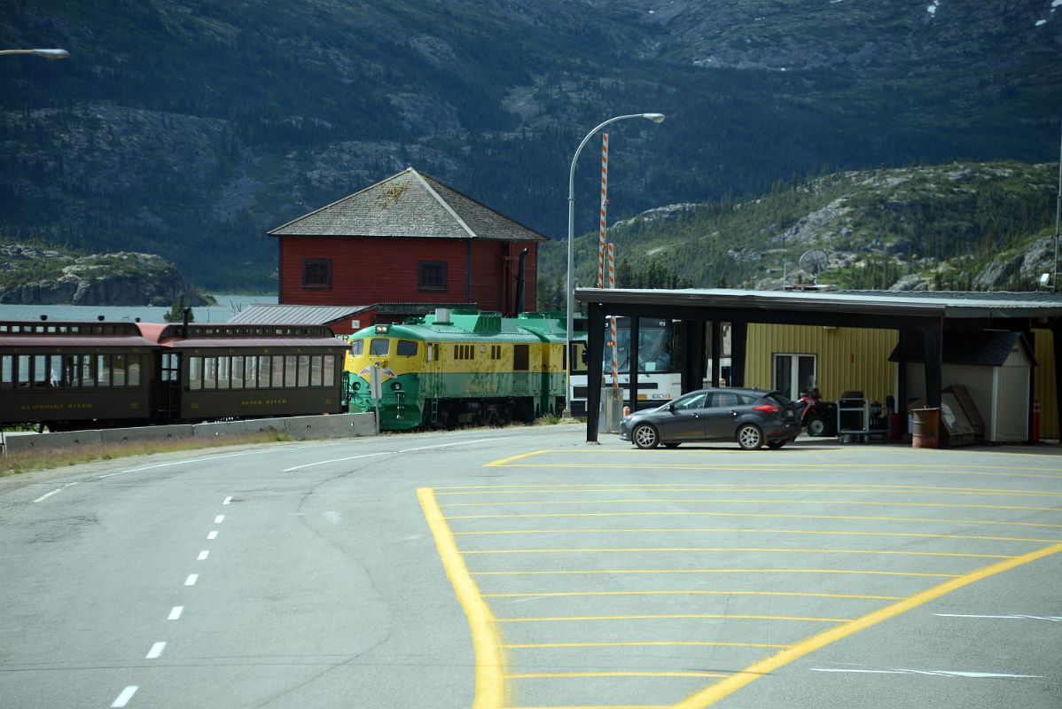 13A Arriving At Fraser BC Where We Switch To The White Pass and Yukon Route Train On The Tour From Whitehorse Yukon To Skagway